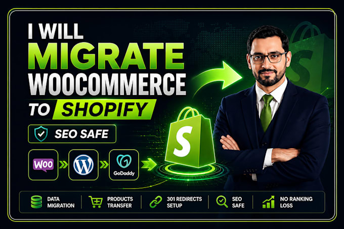 migrate woocommerce to shopify, wordpress or godaddy to shopify SEO safe