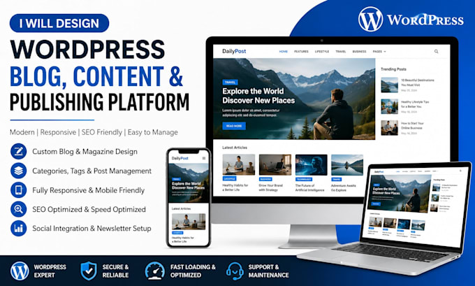 design wordpress blog website content website publishing website
