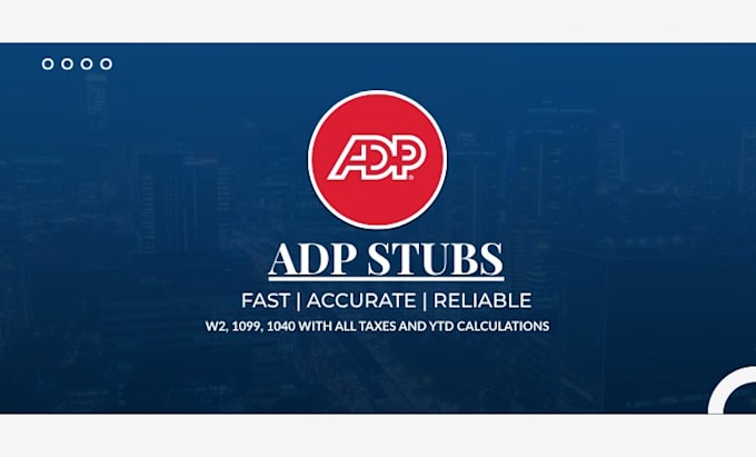 prepare adp payroll , stubs , paycheck , w2, 1099 and 1040