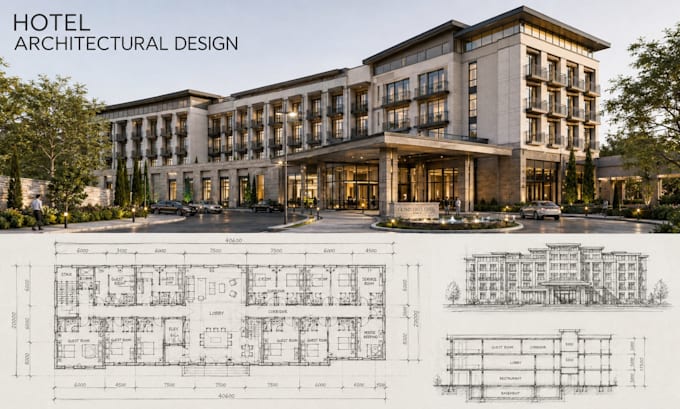 create a complete hotel architectural design