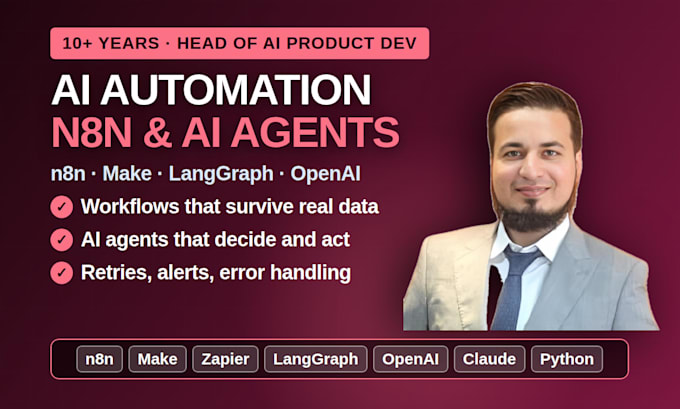 do ai automation, n8n workflows, ai agents, chatbots for web apps
