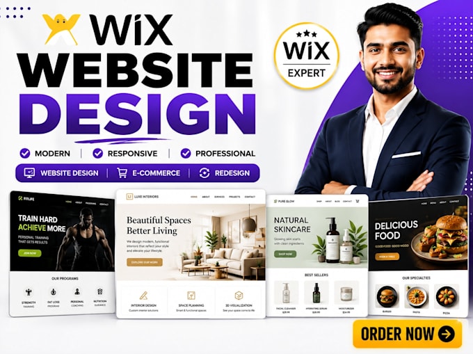 design redesign, create or develop a luxury wix website wix booking to wordpress