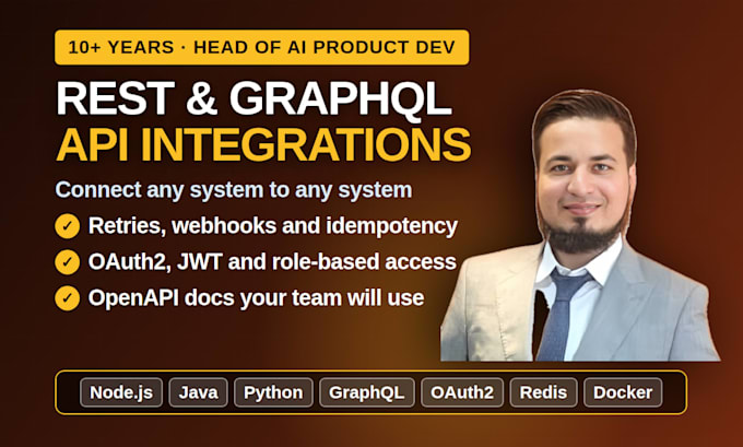 develop rest api, graphql api and third party api integration