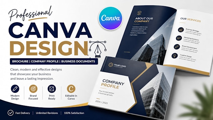 canva design brochure design, company profile