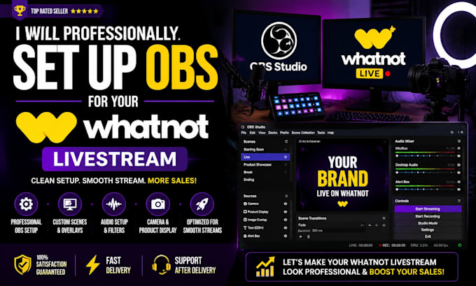 professionally set up obs for your whatnot livestream