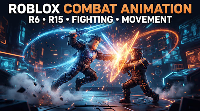create custom roblox combat animation, r6 r15 fighting moves, vfx