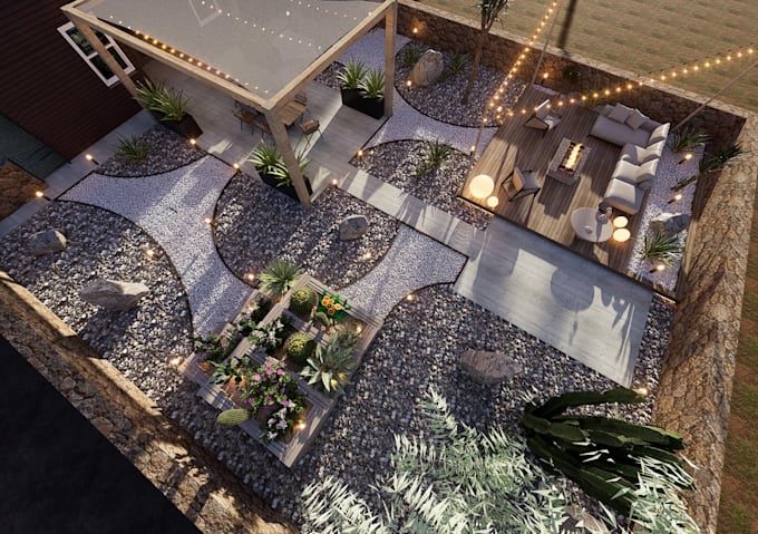 do modern xeriscape yard design