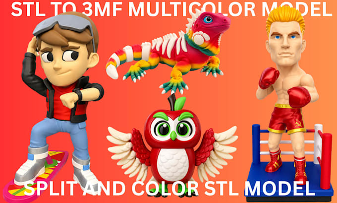do multicolor figure models for bambu creality cfs 4, 8, 16 colors stl 3mf file
