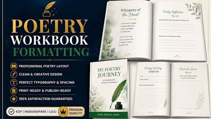 design format kdp poetry book, poem novel story book, amazon kdp poem book