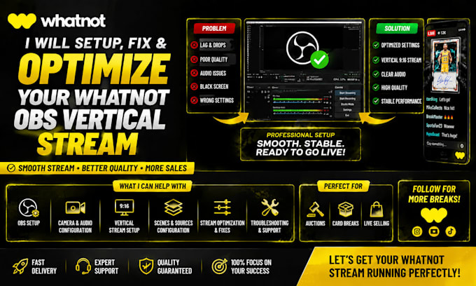 setup your professional whatnot live stream with obs