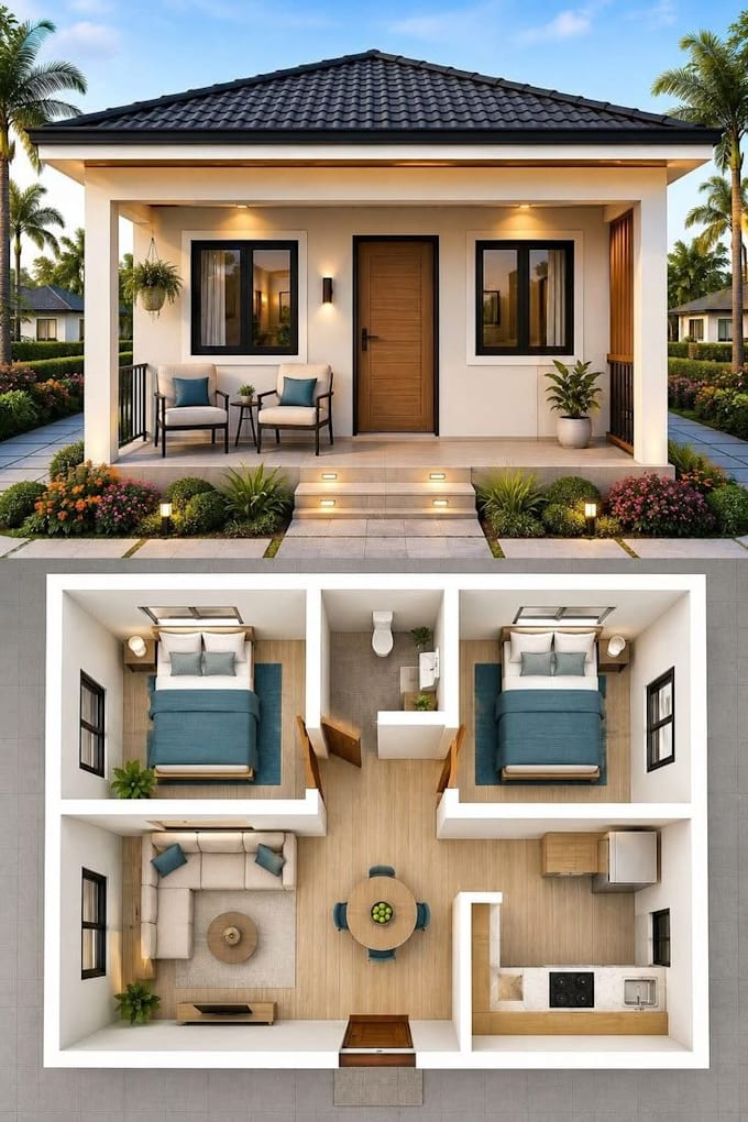 design tiny house, cabin, container house and small house in 3d