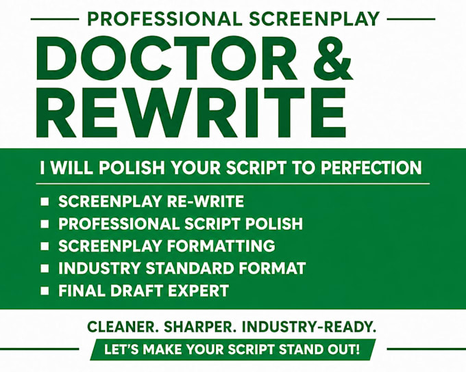 rush format and convert your script or screenplay in final draft in 24 hours