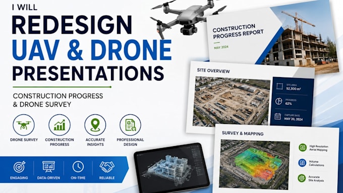 redesign uav construction progress and drone survey presentations