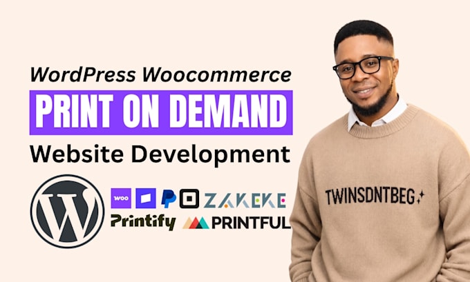 setup wordpress woocommerce print on demand website with custom designs printify