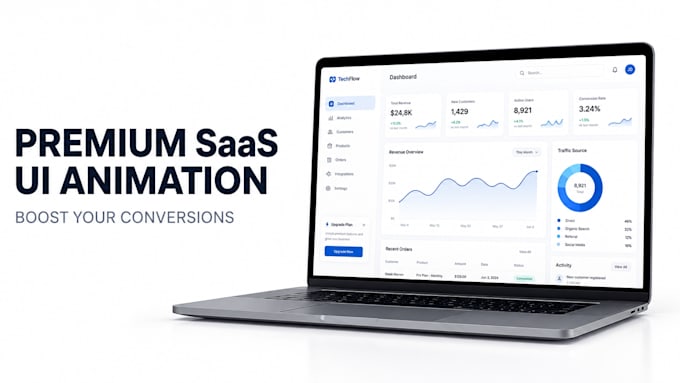 create a saas explainer video with UI animation