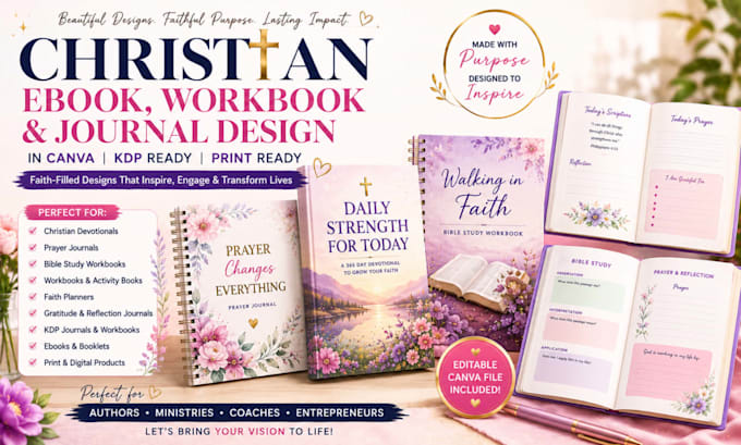 design ebook in canva booklet design christian devotional journal kdp workbook