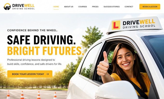 create wix driving school website driving instructor site lesson booking website