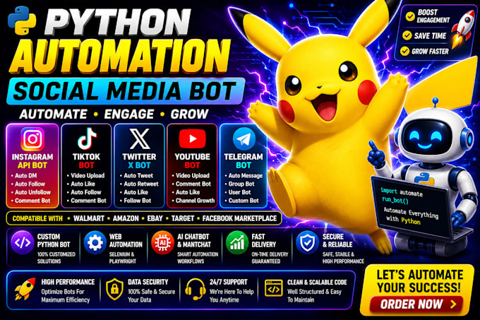 custom social media bot, youtube bot, tiktok bot, instagram bot twitter x bot