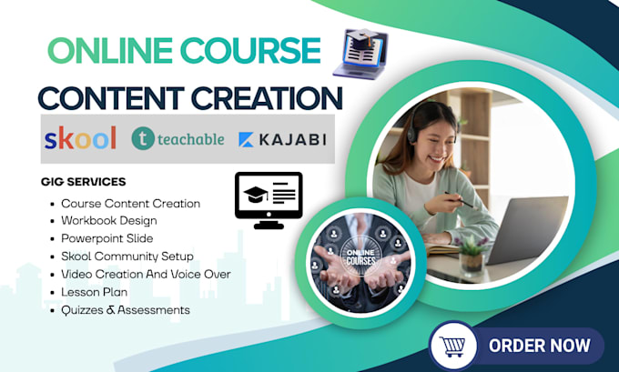 online course creation, curriculum design course video, ppt slide, script, skool