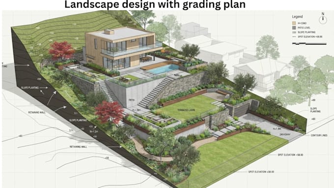 a harmonious landscape backyard design as a landscape architect