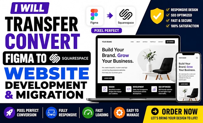 design ransfer convert figma to squarespace website development and migration