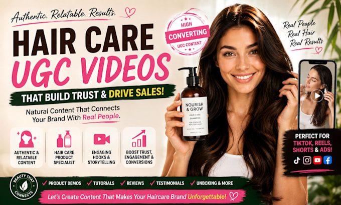 create high converting haircare ugc video ads for your brand