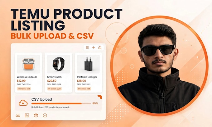 do temu product listing, bulk upload and CSV product upload