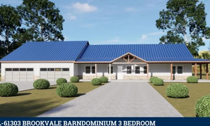 design barndominium and pole barn house plans and floor plan renderings