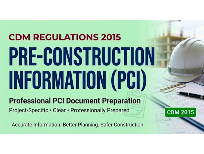 prepare pre construction information pci document under cdm 2015