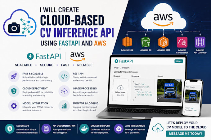 create cloud based CV inference API using fastapi and AWS