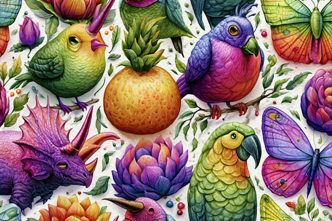 create unique watercolor seamless pattern design