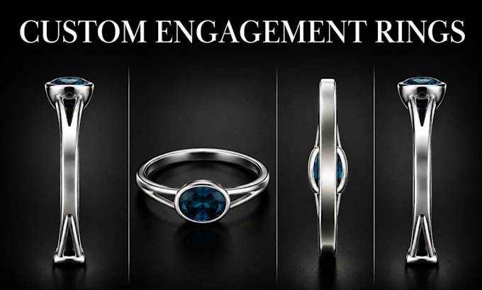 custom engagement ring design, wedding ring design and 3d cad jewelry modeling