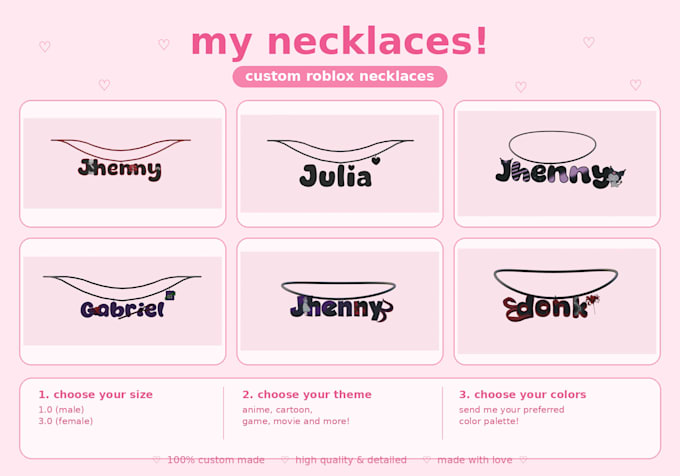 make a custom ugc necklace with name for roblox