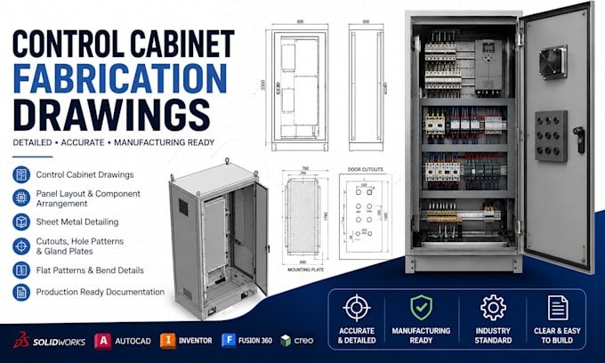 create control cabinet fabrication drawings manufacturing