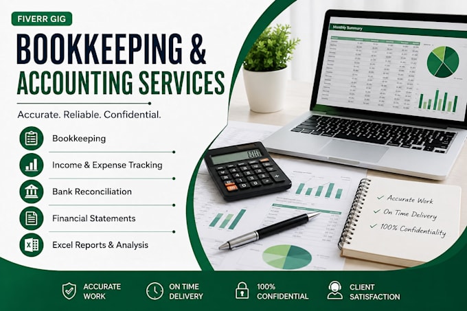 do bookkeeping , accounting and financial data entry in excel