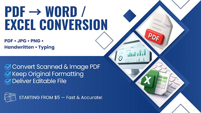 convert scanned PDF, image, handwritten to word or excel with ocr