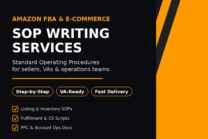 write sops and process docs for amazon fba and ecommerce sellers