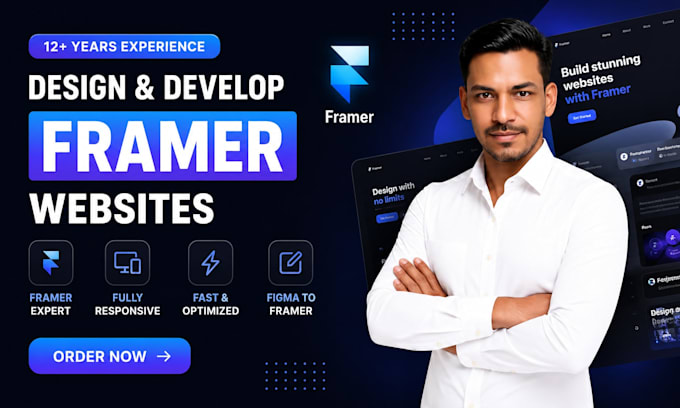 design and develop framer website with animation