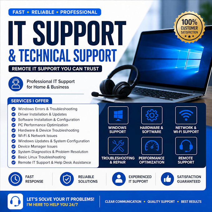 provide remote IT support and troubleshoot windows linux and network issues