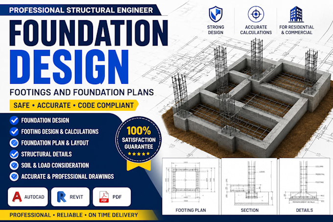 design building foundations, footings, and structural foundation plans