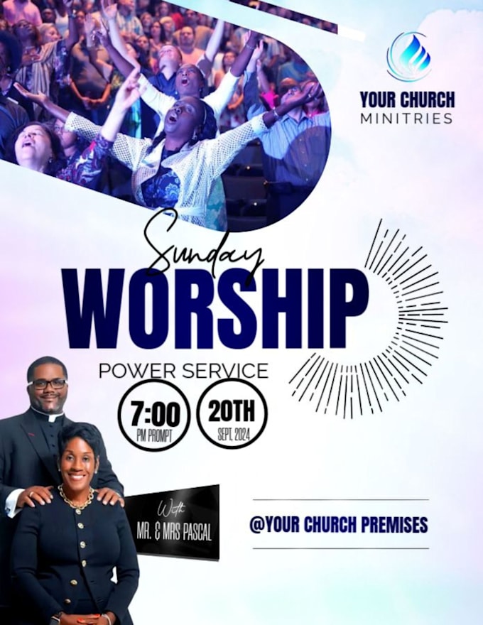 design a professional church event flyer
