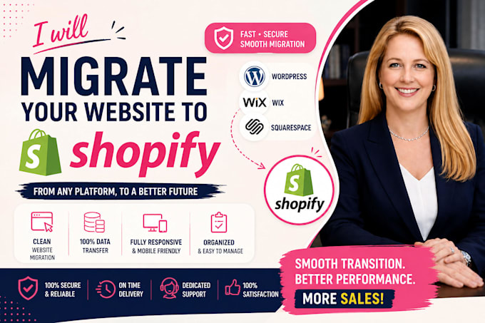 migrate your existing website from wordpress, wix or squarespace to shopify