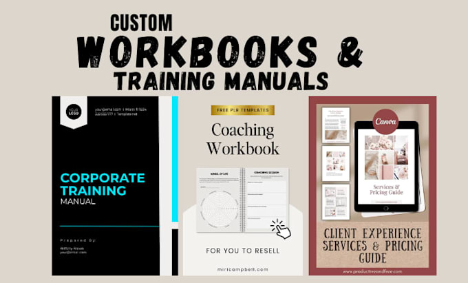 write a coaching workbook, client guide and training manual