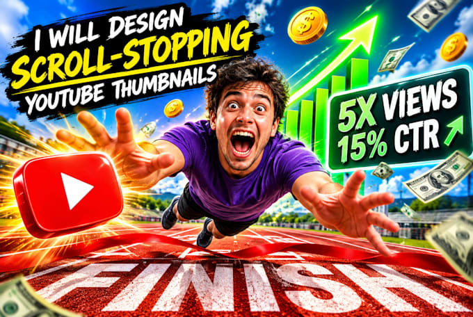 make you a eye catching  youtube thumbnail for your channel