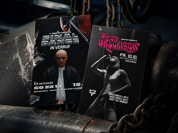 design a professional techno, edm or music event flyer
