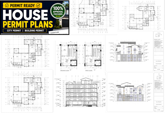 design house permit plans for city approval and building permit