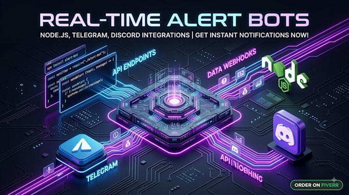 build a custom telegram or discord alert bot in node js