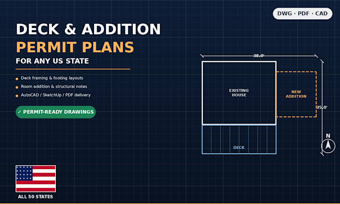 do draw deck or addition plan for building permit