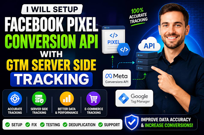 setup facebook pixel, conversion API, GTM server side tracking