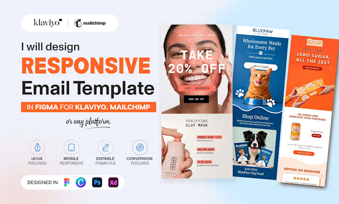 design responsive figma emails for klaviyo and mailchimp